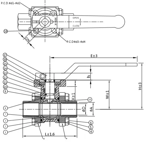 Three-Pc Ball Valves